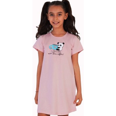 Růžová dívčí noční košilka Dobré ráno s pandou! růžová – Zboží Dáma