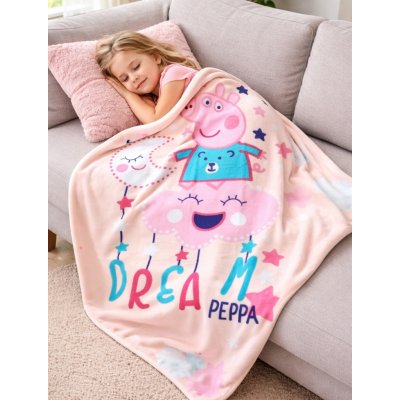 Sun City Dětská deka PEPPA PIG růžová polar fleece – Sleviste.cz