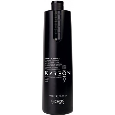 Echosline Karbon 9 šampon s aktivním uhlím pro poškozené a chemicky ošetřené vlasy 1000 ml – Zboží Mobilmania