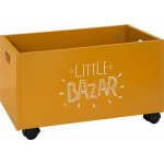 Atmosphera dřevěný box na kolečkách okrový 28x48x28 cm – Zboží Dáma