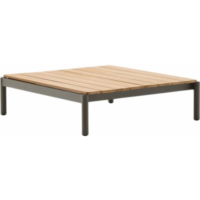 Kave Home Dřevěný zahradní stolek Sorells 91 x 89 cm se zelenou podnoží – Hledejceny.cz