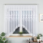 Dekorační oblouková krátká záclona na žabky IWONA 160 bílá 400x160 cm MyBestHome – Hledejceny.cz