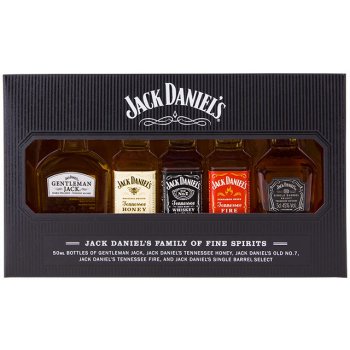 Jack Daniel's Family of Fine Spirits sada 39 % 5 x 0,05 l (holá láhev)