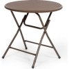Blumfeldt Burgos round, skládací stůl, polyratan, 80 cm plocha stolu, 4 osoby, hnědý (GDM10-Burgos Round)
