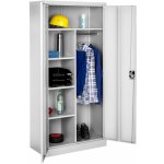 Tectake 404383 plechová policová skříň 6 přihrádek - šedá,80 cm – Zboží Dáma