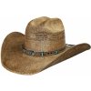 Klobouk Stars and Stripes Vzdušný slaměný western klobouk s ozdobeným koženým řemínkem