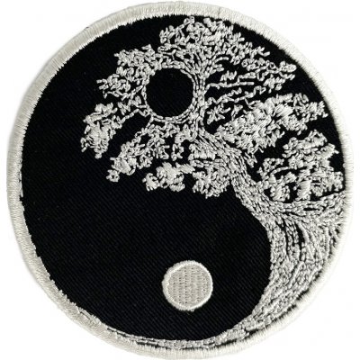 Nažehlovací nášivka Strom Jin a Jang 7,5 x 7,5 cm – Sleviste.cz