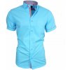 Pánská Košile Binder De Luxe košile pánská krátký rukáv světle modrá 82908