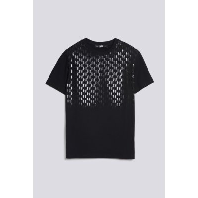 KARL LAGERFELD RELAX FIT MONOGRAM PRINT TEE černá – Zbozi.Blesk.cz