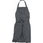 CG Workwear Klasická gastro zástěra s laclem z pevné tkaniny střední kapsa na drobnosti šedá melange – Hledejceny.cz