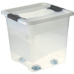 OKT Crystal plastový box s víkem 30 l průhledný kolečka 38x36x37 cm