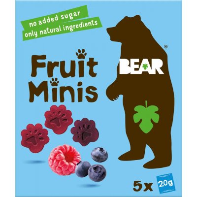 Bear Fruit Minis Raspberry Blueberry 5 x 20 g – Sleviste.cz