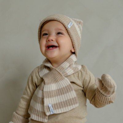 Lodger Šála Stripe Merino Beige – Sleviste.cz