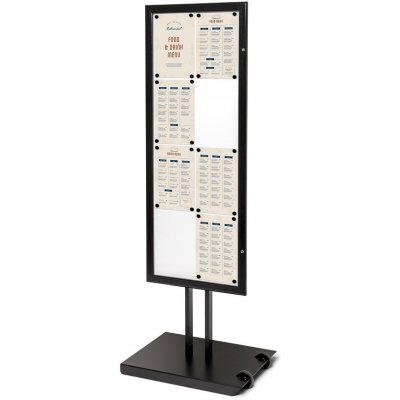 Jansen Display Outdoor menu stojan s vitrínou černý 8 x A4 jednostranný, 598 x 1660 mm – Zboží Živě