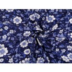 Bavlněný popelín silk oděvní květy Varianta: 1 modrá pařížská 62726/163466/291362 – Hledejceny.cz