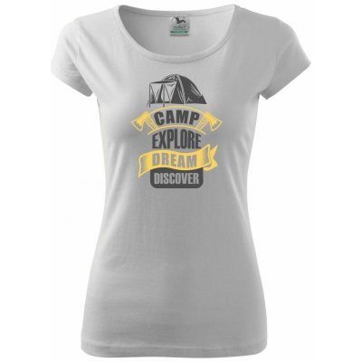 Camp Explore Dream Discover pure dámské triko bílá – Zboží Mobilmania