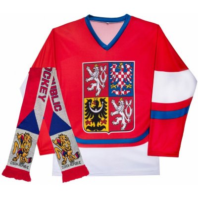 SportDres Hokejový fanouškovský set Česko červený + šála Czech Republic – Hledejceny.cz