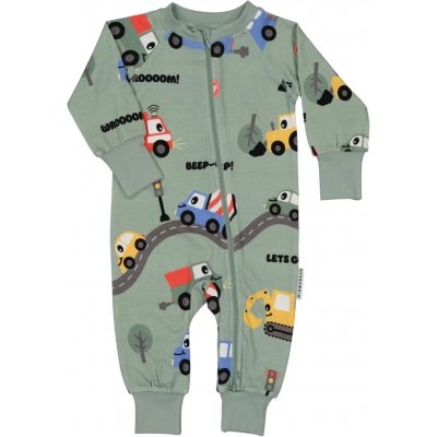 Bambusové dětské rostoucí pyžamo (overal) Geggamoja Green tractor – Zboží Dáma