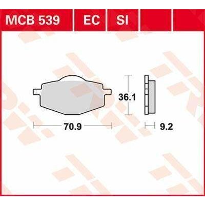 TRW MCB539 organické brzdové destičky na motorku – Zboží Mobilmania
