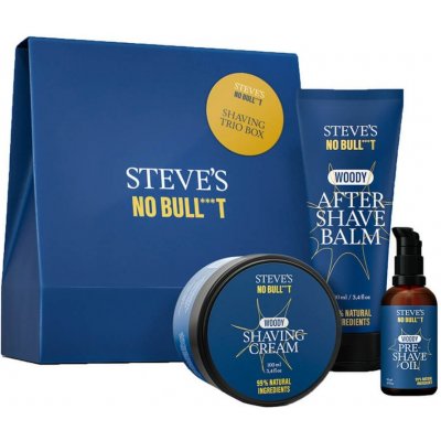 Steve's No Bull***t Sandalwood krém na holení 100 ml + balzám po holení 100 ml + olej před holením 50 ml – Zboží Mobilmania