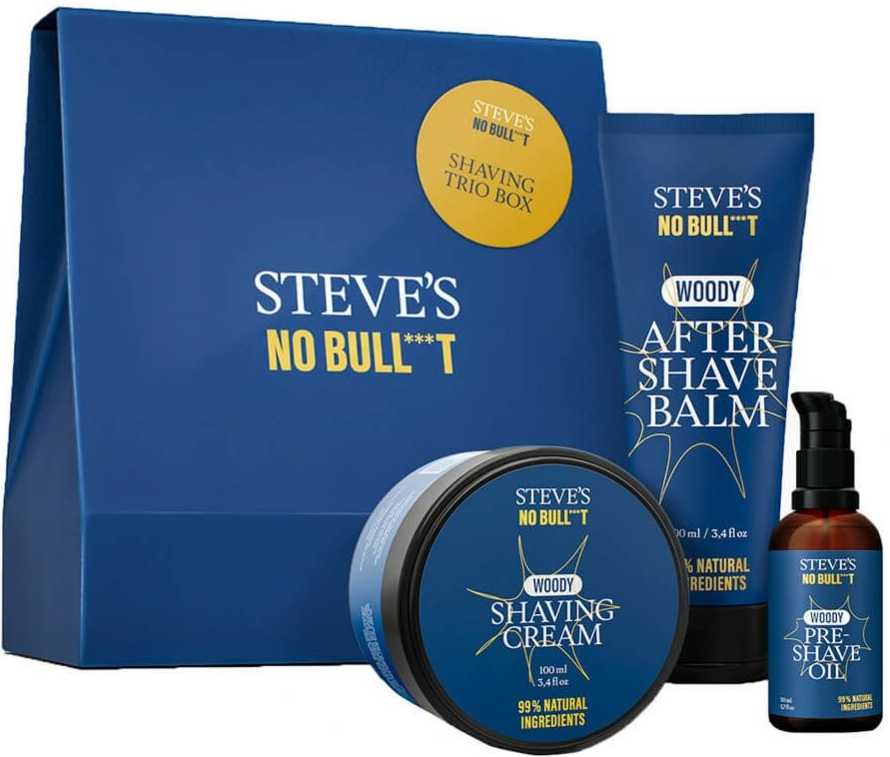 Steve\'s No Bull***t Sandalwood krém na holení 100 ml + balzám po holení 100 ml + olej před holením 50 ml