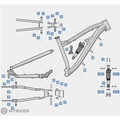 Lapierre čep zadní stavby pro Raid FX, Edge XM/AM, Edge