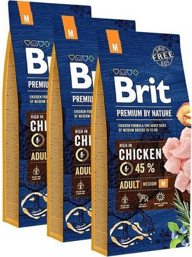 Brit Premium by Nature Adult M 3 x 15 kg
