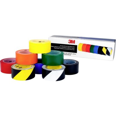 3M 471DEMO5S lepicí páska žlutá oranžová červená zelená modrá černá žlutočerná bíločerná 33 m x 50 mm – Zboží Mobilmania