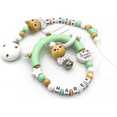 HappyKidsPraha Set Klip na dudlík a Chrastítko PEARL – Zboží Dáma