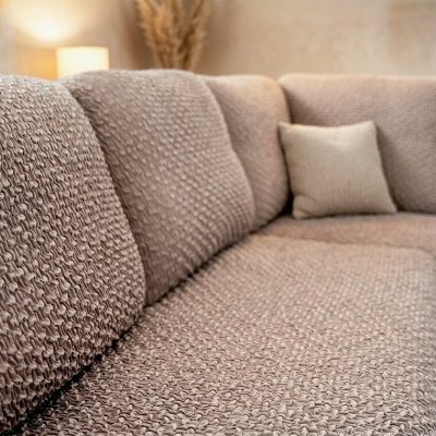 Bielastické potahy MODULO oříškové sedák L (40-59 cm x 131-180 cm) – Zboží Mobilmania