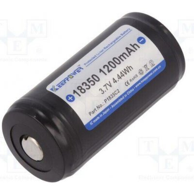 KEEPPOWER IMR18350-120PCM 1200MAH Akum: Li-Ion; 18350; 3,7V; 1100mAh; Ø18,6x39mm; 8A; 1ks. – Zboží Živě
