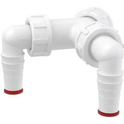 ALCA Dvojité kolínko G 1" × Ø 17–23 mm pro napojení pračky a myčky na sifon P148 – Sleviste.cz