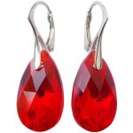 Swarovski Elements Pear krystal stříbrné visací červené slzičky kapky 31305.3 Light Siam červená – Hledejceny.cz