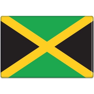 Samolepka - Vlajka Jamajka - obdélník 9x6 cm