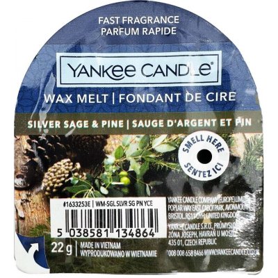 Yankee Candle Wax Melt Single Silver Sage & Pine Vonný vosk 22 g – Zbozi.Blesk.cz