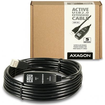 Axagon ADR-205, USB 2.0 A-M na A-F aktivní prodlužovací / repeater, 5m