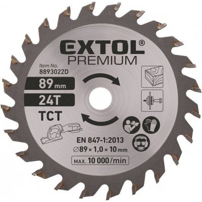 EXTOL PREMIUM Kotouč pilový s SK plátky Ř89 x 1,0 x 10 mm, 24T – Zboží Dáma