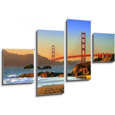 Obraz 4D čtyřdílný - 100 x 60 cm - baker beach, san francisco Pláž Baker, San Francisco – Zboží Mobilmania