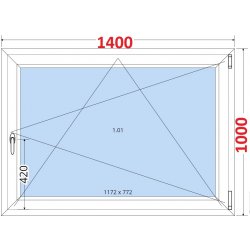 SMART Plastové okno 140x100, Otevíravé a sklopné