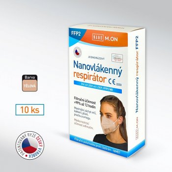 Nano M.ON Český antivirový nanorespirátor FFP2 Tělová 10 ks