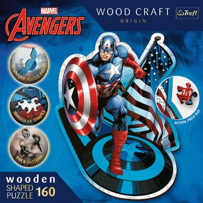 TREFL Wood Craft Origin Neohrožený Kapitán Amerika 160 dílků