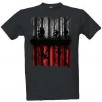 Tričko s potiskem Upside down pánské tmavě šedá – Zboží Mobilmania