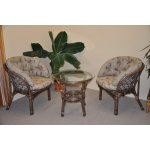 Ratanová sedací souprava Bahama hnědá 2+1, polstr MAXI levandule – Zboží Dáma