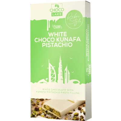 Choco Lake Premium White Dubai Chocolate Kunafa & Pistachio 190 g – Hledejceny.cz