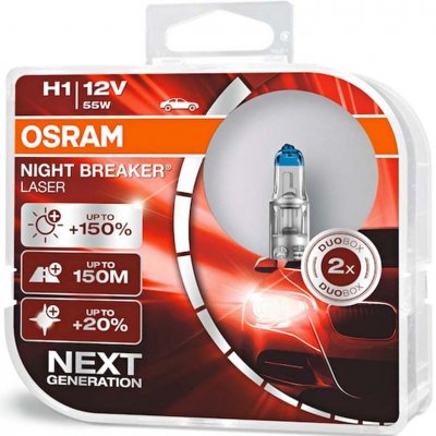 Osram Night Breaker Laser H1 P14,5s 12V 55W 2 ks 64150NL-HCB – Zboží Mobilmania