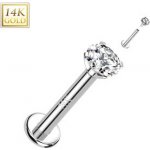 Šperky4U zlatý piercing do brady labreta zirkon ZL01245-1206-WG – Zboží Mobilmania