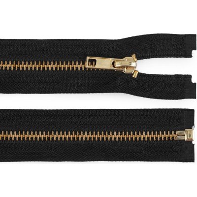 Kovový / mosazný zip šíře 6 mm délka 65 cm - 322 černá – Hledejceny.cz