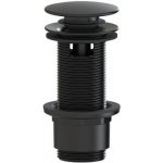 Výpust k umyvadlu 5/4 SAT černá matná plast zkracovatelný click clack SATAUCCXH8 – Sleviste.cz