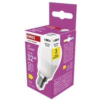 Emos LED žárovka Classic Mini Globe E14 2,5 W 32 W 350 lm neutrální bílá ZQ1D13 – Zboží Živě