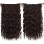 Vlasy clip in 130 g - kaštanové vlasové příčesky vlnité 55 cm – Zboží Mobilmania
